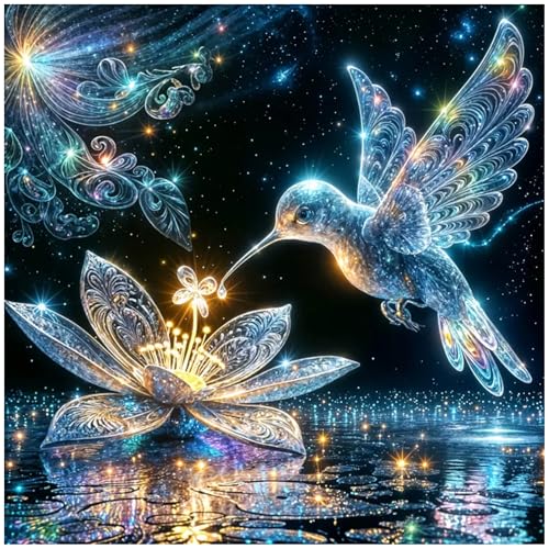 Hummingbird Stamped Cross Stitch Kits for Adults -Embroidery Kits for Beginners Adults,11 CT Patterns Dimensions Counted Cross Stitch Kits for Adults Arts Craft 14x14 inch - color: Cross stitch-32