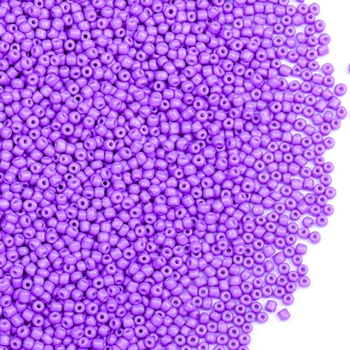 10150pcs 2mm Glass Seed Beads Bulk, 12/0 Mini Small Round Bead for Jewelry Making Tiny Craft Glass Seed Beads for Jewelry Making Bracelet Wrist Necklaces(Light Purple) - color: Light Purple