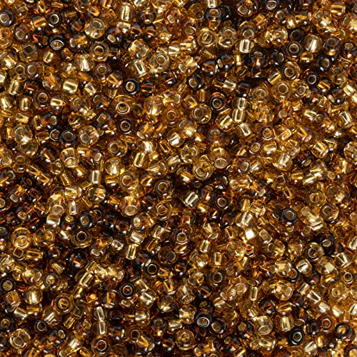 John Bead 24g Vial Czech Glass Seed Beads 10/0 Topaz Silver Lined Mix Beads for Jewelry Making Crafts - color: Topaz Silver Lined Mix