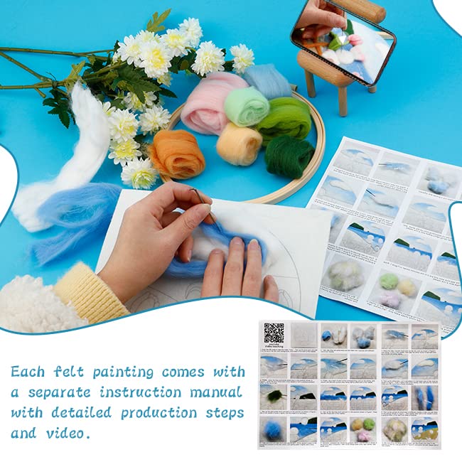 kgxulr Needle Felting Kit, Tulips Felting Kits, Wool Painting Kit - color: Tulips