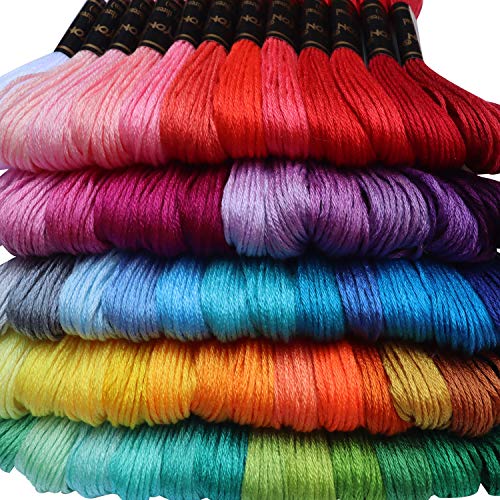 122 skeins Embroidery Floss - Embroidery Thread - Friendship Bracelet String for Cross Stitch, Hand Embroidery, String Art - color: Multi-color series, size: 1 Pack