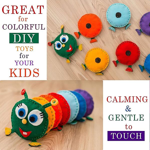 DIYR 40 Pcs Colored Felt Fabric Sheets 6 x 6 in, DIY Craft Sewing Patchwork Fabric, Assorted Color Polyester Sheets for Arts and Crafts - size: 6x6 inches