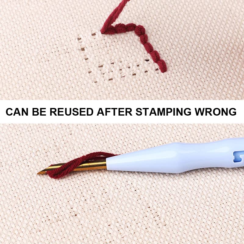 Punch Needle Fabric -6 Pcs Linen Needlework Fabric Needle Embroidery Cloth for DIY Art Craft Handwork - size: 8 by 8-inch