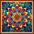 Funart Stamped Cross Stitch Kits for Beginners Full Range of Cross Stitching Preprinted Embroidery Kits for Adults, 11CT Embroidery Pattern Needlepoint Kits- Magical Flowers 18x18 inch - color: ColorArt66