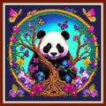 Dimensean Stamped Cross Stitch Kits Full Range of Embroidery Patterns Starter Kits for Beginners Adult DIY Cross Stitches Needlepoint Kits 11CT-Panda Flower 17.7x17.7 inch - color: Pattern Style 17