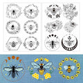 Rngmsi Water Soluble Embroidery Patterns - 2 Sheets Flower Design Stick and Stitch Papers Wash Away 12 Pcs Bee Embroidery Transfer Patterns Stabilizers for Hand Sewing - color: Bee