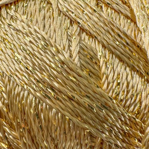 Shimmer Metallic Thread for Crochet, Lace, Gold, Gold Glitter, 2-Pack - color: Gold, Gold Glitter, size: 2 Pack