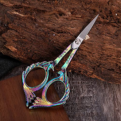 YOUGUOM Cute Craft Scissors, Rainbow Embroidery Scissors - color: Rainbow