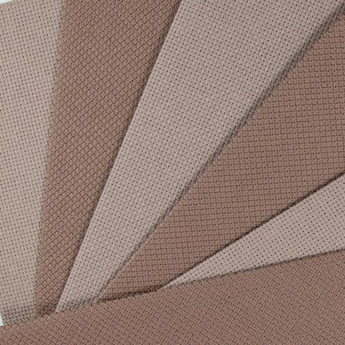 KCS 6 pc of 12" x 18" (30cmx45cm) 14CT Counted Cotton Aida Cloth Cross Stitch Fabric (Coffee+Brown) - color: Coffee+brown