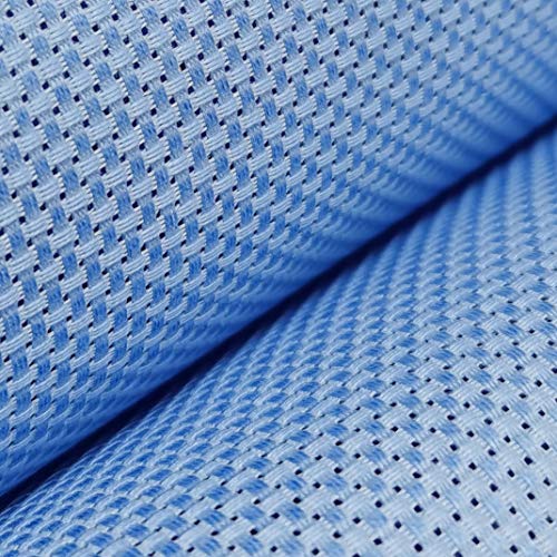 19" x 28" 11CT Counted Cotton Aida Cloth Cross Stitch Fabric (Light Blue) - color: Light Blue
