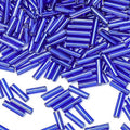 2000pcs Glass Bugle Beads, Tube Beads Bulk, Mini Long Tiny Small Waist Loose Spacer Embroidery Beaded for Bracelets Jewelry Making Sewing, Crafts, 2×6mm, Blue - color: Blue