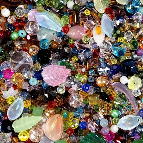 Crystal Beads for Jewelry Making Mix Assorted Glass Beads assortments Multi-Color Crystal Assortment for DIY Jewelry Making, Bracelets, Necklaces Keychains, Crafting Kit (4-8-12 Ounces Choose) (4)