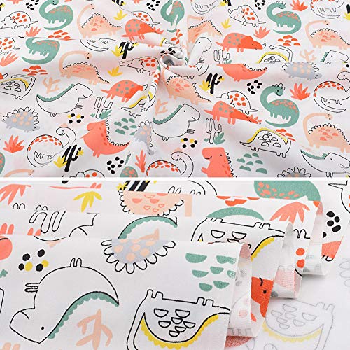 Fabric, 8 pcs/lot Fat Quarter Fabric Bundles 100% Cotton 19.69'' x 19.69''(50 x 50cm) Quilting Cotton Pre-Cut Squares Sheets for Patchwork Sewing Quilting Crafting, Dinosaur Pattern. - color: M-1