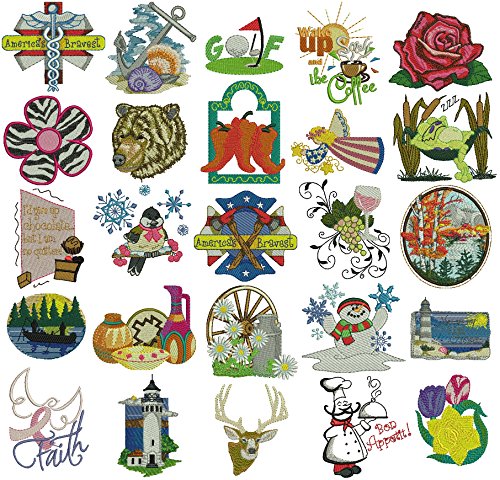 Embroidery Machine Starter Kit - Everything Needed to Do Machine Embroidery Thread, Stabilizer, Bobbin Needles Etc Plus Bonus Embroidery Designs and Instructional CD