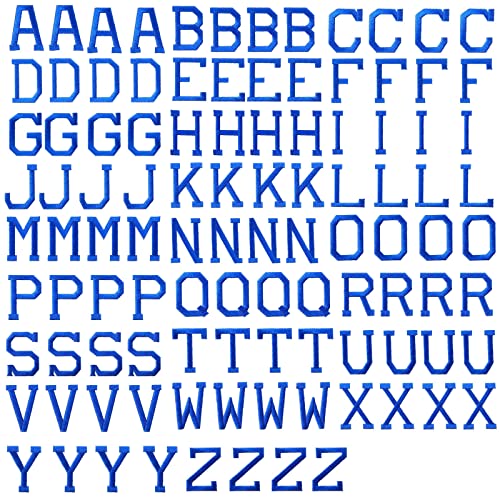 J.CARP 104Pcs Blue Alphabet A to Z Patches, Iron on Sew on Letters for Clothing, Hats, Shoes, Backpacks, Handbags, Jeans, Jackets etc. - color: 104pcs, Blue