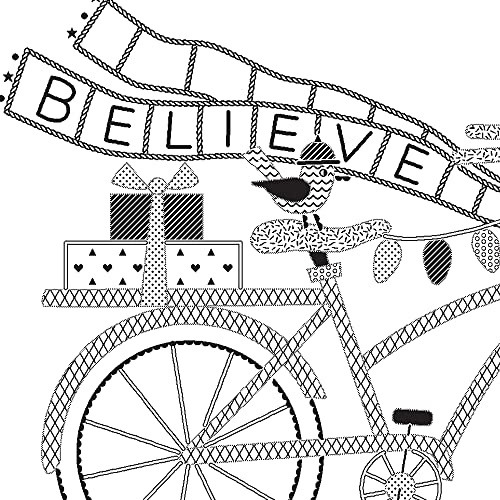 Dimensions Holiday Bicycle Embroidery Kit, 6" D, Multicolor 5 - color: White Printed Fabric,