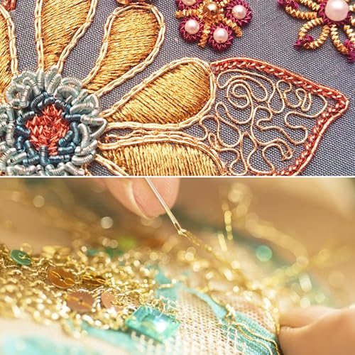 6 Skeins Embroidery Thread, Metallic Bronze Embroidery Floss Friendship Bracelet String, Polyester Cross-Stitch Threads for Hand Embroidery, String Art - color: bronze