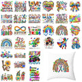 Colorful Puzzle Iron on Transfers Heat Transfer Viny 32pcs - color: Plaid-16