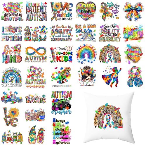Colorful Puzzle Iron on Transfers Heat Transfer Viny 32pcs - color: Plaid-16