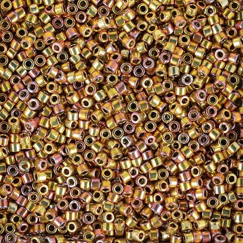 Miyuki Delica Seed Beads - color: DB0507 - Pink Gold AB