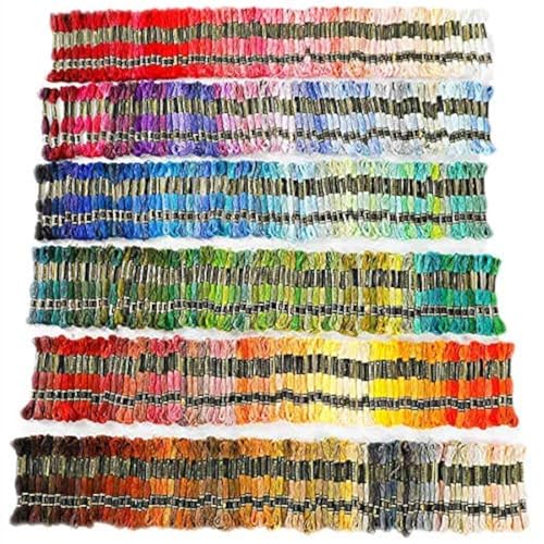Vilihkc Rainbow Color Embroidery Floss 447 Skeins Per Pack with Cotton for Cross Stitch Threads Bracelet Yarn Craft Floss Embroidery Floss Set - color: 447 colors