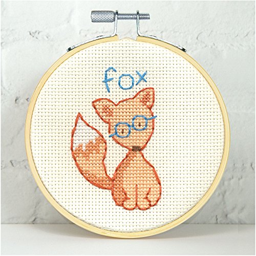 Dimensions Clever Fox Mini Counted Cross Stitch Kit for Beginners, 4''