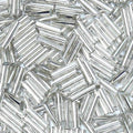 4200pcs Glass Bugle Beads, Mini Long Tube Seed Beads Bulk, Tiny Small Loose Spacer Embroidery Beaded for Bracelets Jewelry Making Sewing, Crafts, Christmas Ornaments, 2×6mm, Silver - color: Silver