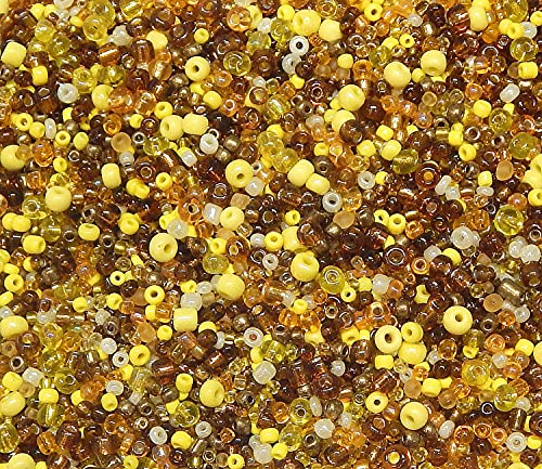 Perlin Glass Seed Beads 2mm 3mm 4mm Round Pony Beads Pack of 3000 Mixed Size, Colour Mix for Jewelry Making Earrings Bracelets Pendants Waist DIY Handmade (Brown) - color: Brown