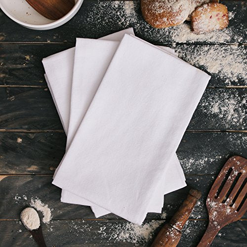 DG Collections 100% Cotton Flour Sack Towels – 24 Pack, 27x27 Inches, White, Lint-Free, Pre-Washed, Hemmed Edges – Reusable Kitchen Towels for Cleaning, Embroidery, Printing & Crafts - White - color: White, size: Set of 24 (27x27 inches)