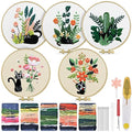 TINDTOP Embroidery Kit for Adults, Embroidery Kit for Beginners Include Embroidery Cloth Hoops Threads for Craft Lover Hand Stitch with Embroidery Skill Techniques (Black Cat) - color: Black Cat