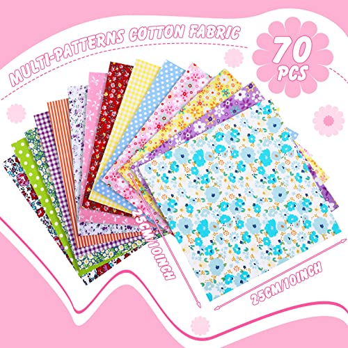 Tudomro 70 Pcs 10 x 10 Cotton Fabric Square for Quilting, Elegant Style - color: Elegant Style
