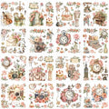 16 Pcs Vintage Floral Rub-On Transfers for Furniture & Crafts - style: Vintage Pink
