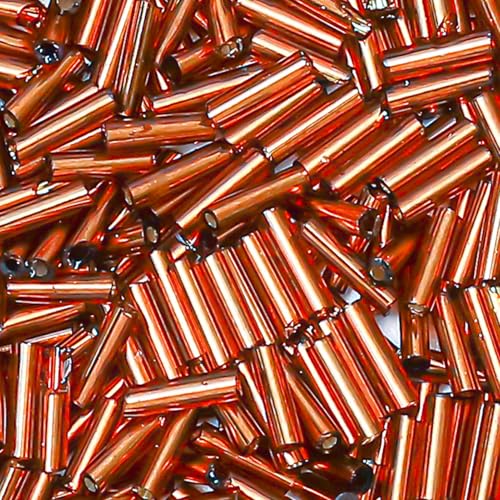 4200pcs Glass Bugle Beads, Mini Long Tube Seed Beads Bulk, Tiny Small Loose Spacer Embroidery Beaded for Bracelets Jewelry Making Sewing, Crafts, Christmas Ornaments, 2×6mm, Brown - color: Dark brown