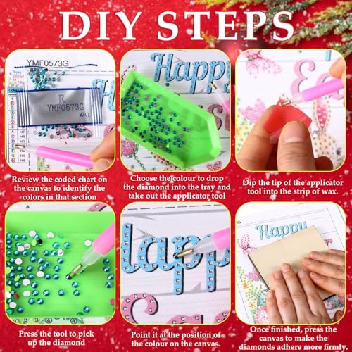 Trandraft Holiday Small Diamond Art Kit forAdult, 13 Pcs, Multi Elements - style: Multi Elements