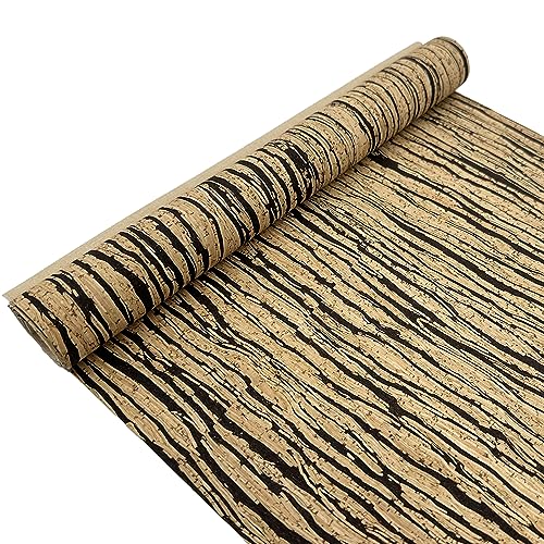SorenCut Cork Fabric by The Yard,Cork Fabric for Sewing with Black Coffee Surface,12 * 52 Inch Larger Size for Handcrafts,Cutting DIY Projects - color: Black Coffee