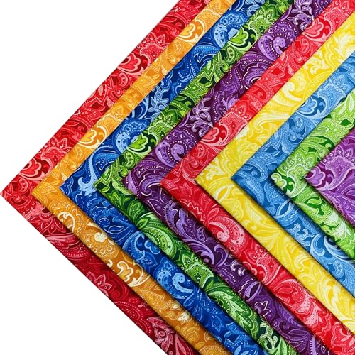 12"x12" 50pcs Cotton Fabric Squares for Sewing Quilting Supplies- Paisley - color: Paisley, size: 50 PCS 12"x12"