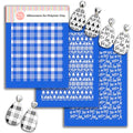 GOTO CLAY TOOLS Christmas Silk Screen Stencils for Polymer Clay, 3 PCS Ho Ho Pattern Silkscreen for Polymer Clay Earring Making, Reusable Buffalo Plai - color: SSCMB-64