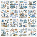 16 Sheets Nautical Rub on Transfers for Crafts Furniture Transfer - color: Nautical