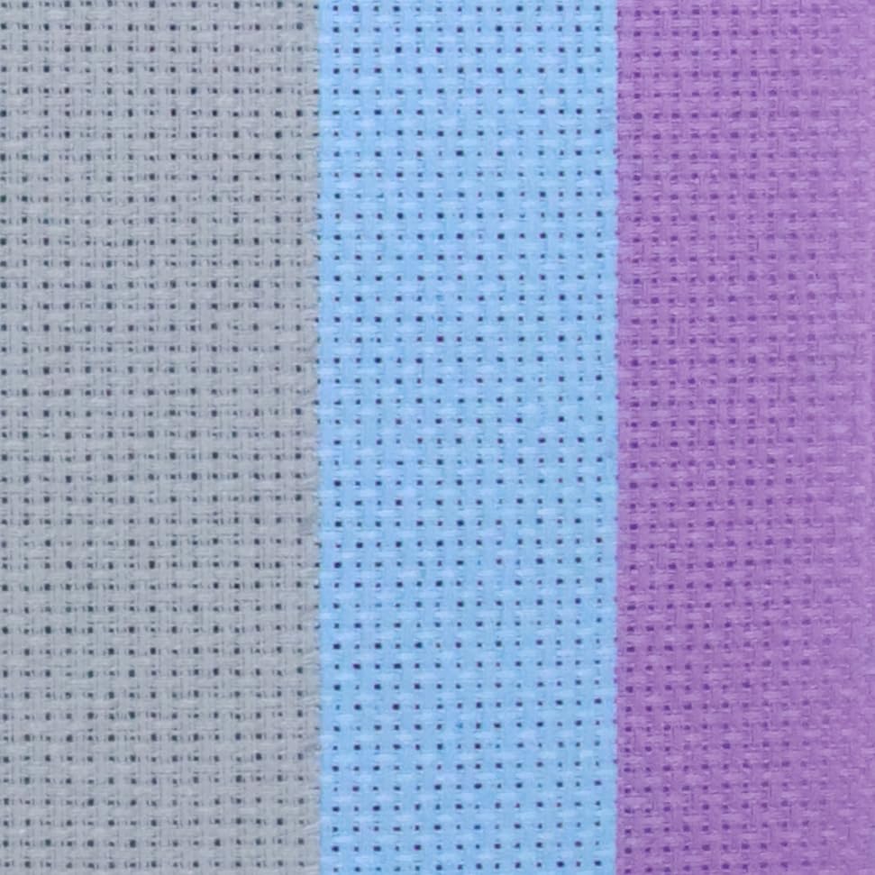 KCS 3 pc of 15" x 18"(38cmx45cm) 16 Count Cross Stitch Cotton Aida Cloth Needlework Rolled Fabric Box,16CT,Light Grey+Light Blue+Lavender - color: Light Grey+light Blue+lavender, size: 16CT