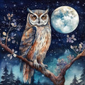Moohue Stamped Cross Stitch Kits for Adults Skull 14CT Pre Printed Cross Stitch Kits for Beginners (Owl 1) - color: Owl 1
