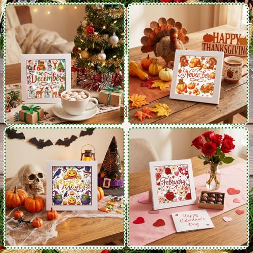 Trandraft 13 Pcs Monthly Holiday Small Diamond Art Kits for Adults Craft - style: Cute Style