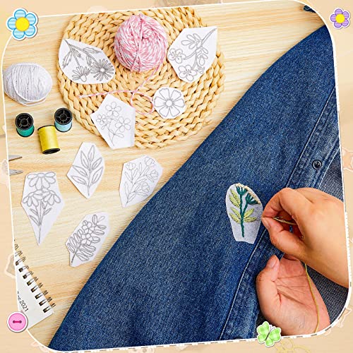 Lewtemi 50 Pcs Flowers Water Soluble Hand Sewing Stabilizers - color: Flowers