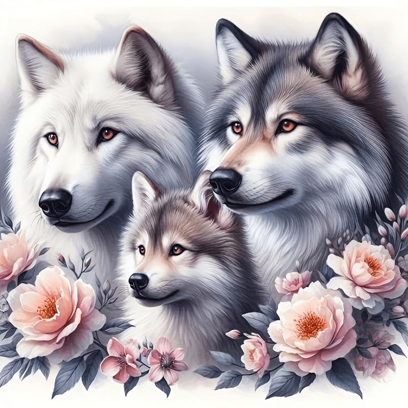 Dugsmgd Wolf Diamond Art Kits for Adults, Animal Diamond Painting 14x14in - color: Wolf
