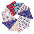 Craftido -25 Options- 100% Cotton Quilting Fabric Bundles 10pcs Fat Quarters 18”x21”-Medium Weight 5.2 oz- Soft Cotton for Quilting, Sewing Project, Patchwork, DIY Crafts – American Style - color: American Style