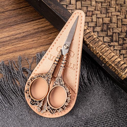 Copper All Purpose Scissors with Sheath, Sharp Sewing & Embroidery Scissors for Office, Home & School - color: Copper