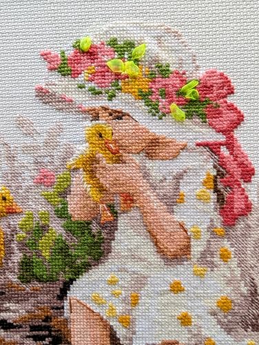 RIOLIS 1781 Girl with Ducklings Counted Cross Stitch Kit 11.81 x 11.81 in - style: Girl with Ducklings 1781