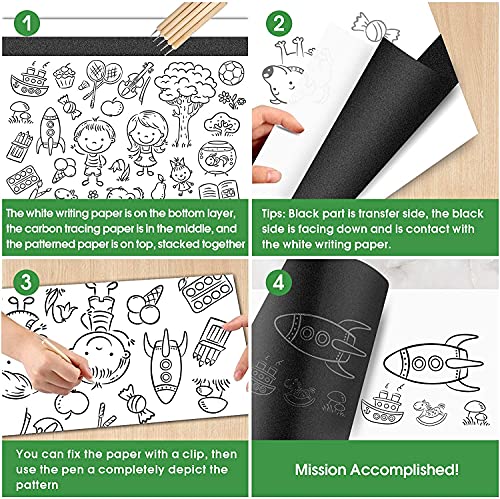 PSLER Red Carbon Paper for Tracing - 30Pcs Graphite Transfer Paper, A4 - color: red