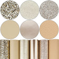 Litchi 6 Pack 8x12 Inch Faux Leather Sheets for Bow Earring, Easy to Cut Vinyl Fabric for Cricut, Durable Fade Resistant Leatherette Without Smell, Champagne Gold Series - color: Champagnegold