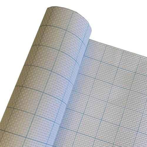 6 Count Grid Aida White Cross Stitch Fabric with Washable line (55" W x 20" L) - size: 55"W x 20"L
