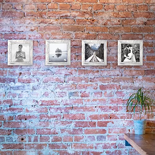 TOFOREVO 5x5 Picture Frames set of 4, Distressed White - color: Distressed White, size: 5x5